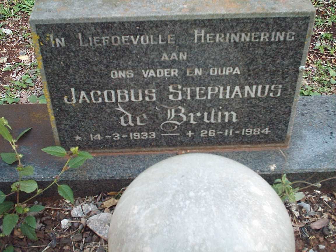 BRUIN Jacobus Stephanus, de 1933-1984