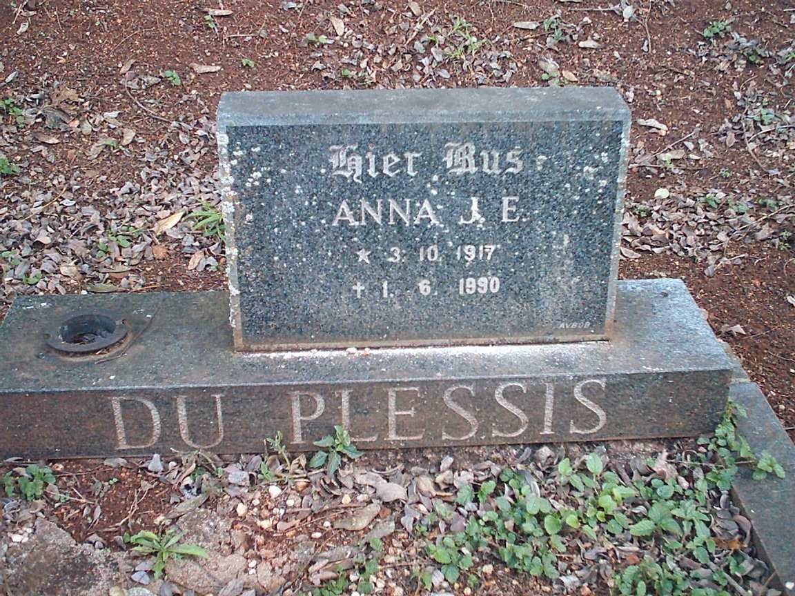 PLESSIS Anna J.E., du 1917-1990