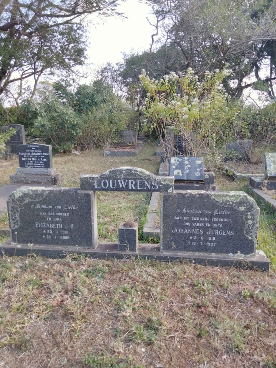 LOUWRENS Johannes Jurgens 1918-1987 & Elizabeth J.H. 1918-2008