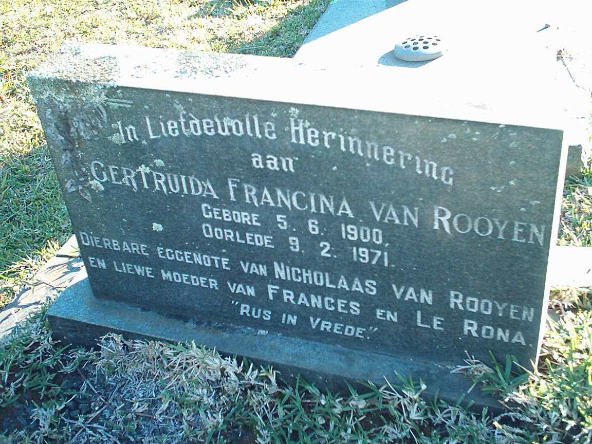 ROOYEN  Gertruida Francina, van 1900-1971