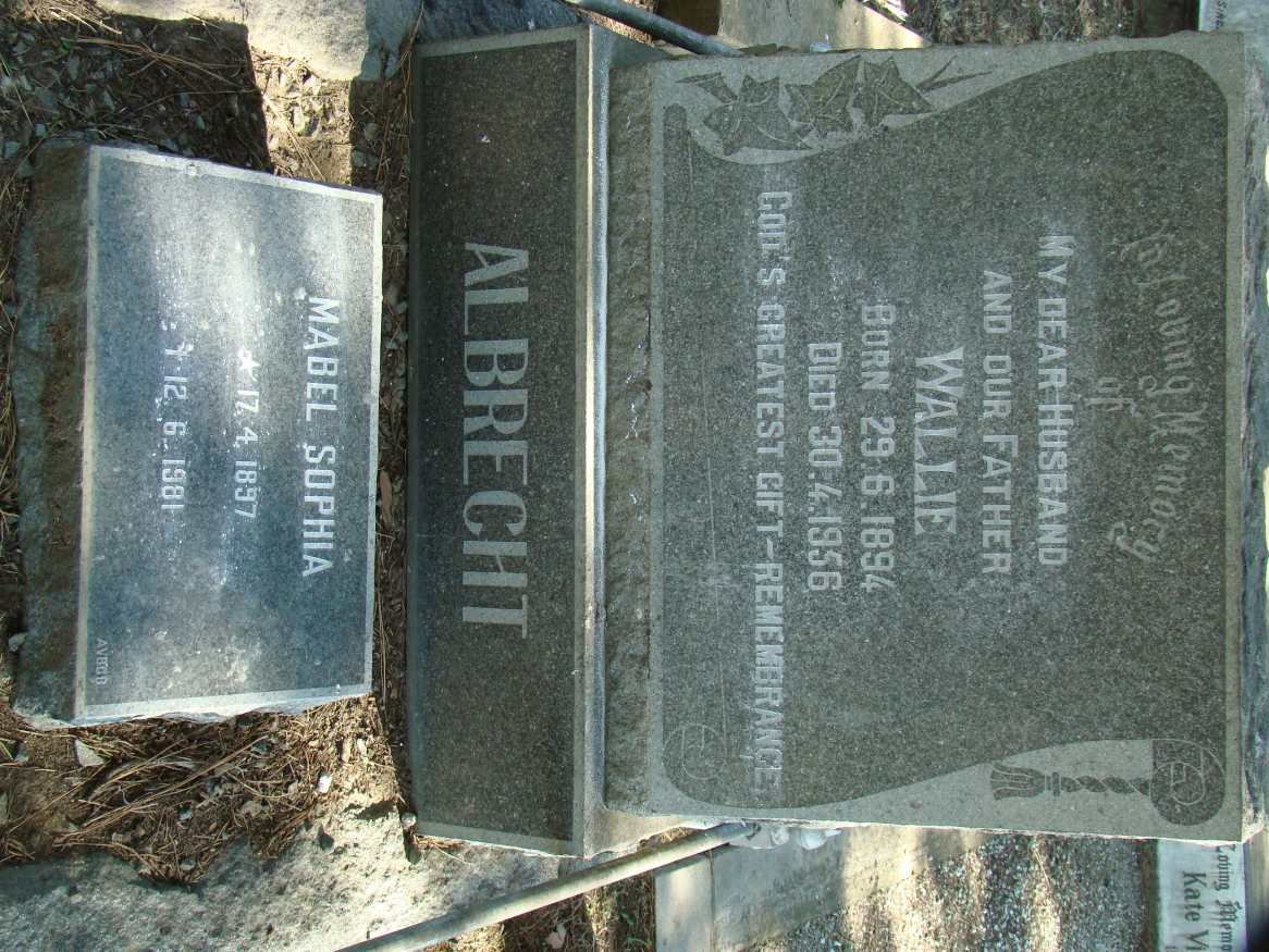 ALBRECHT Wallie 1894-1956 &amp; Mabel Sophia 1897-1981