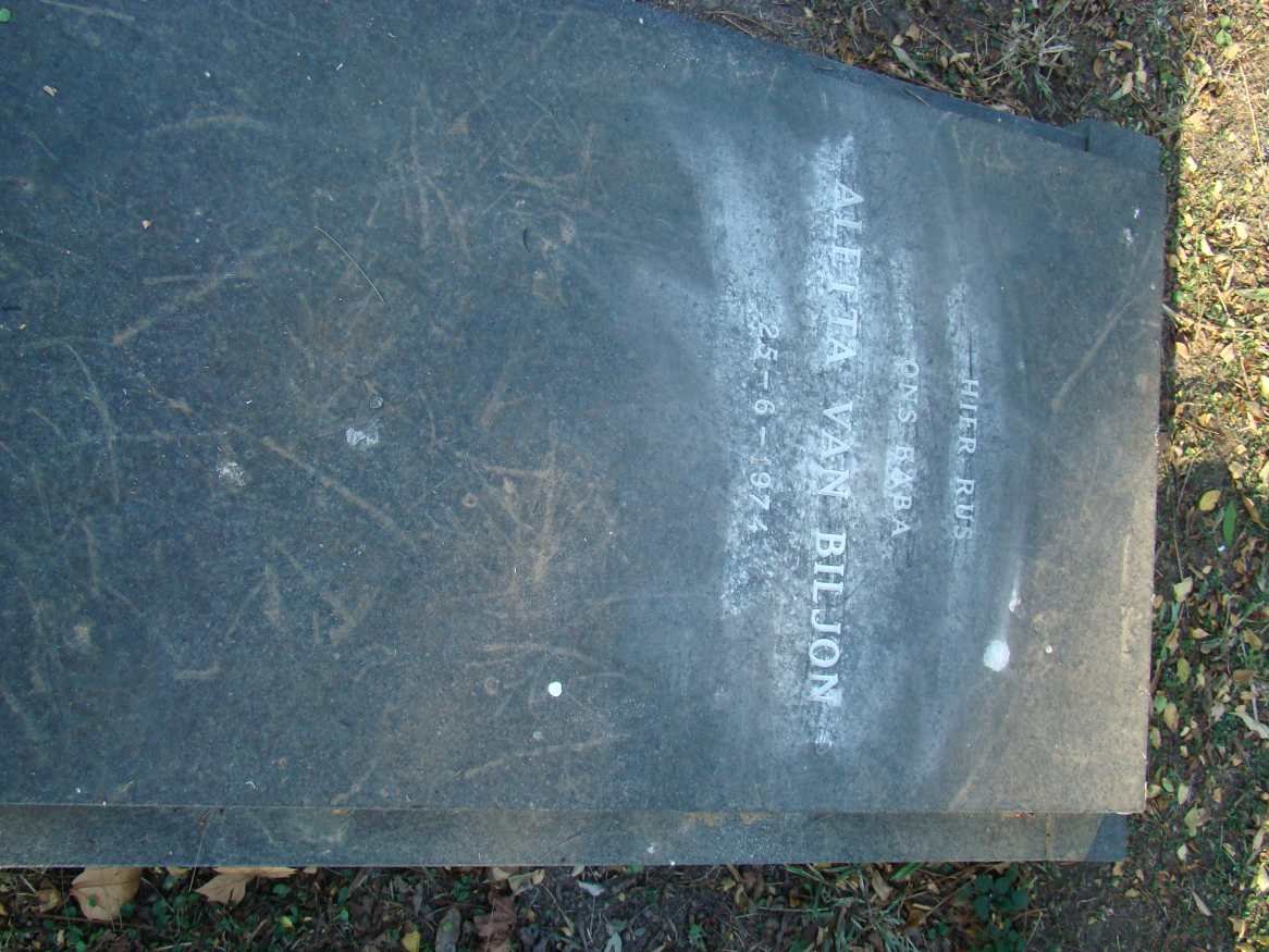 BILJON Aletta, van 1974-1974