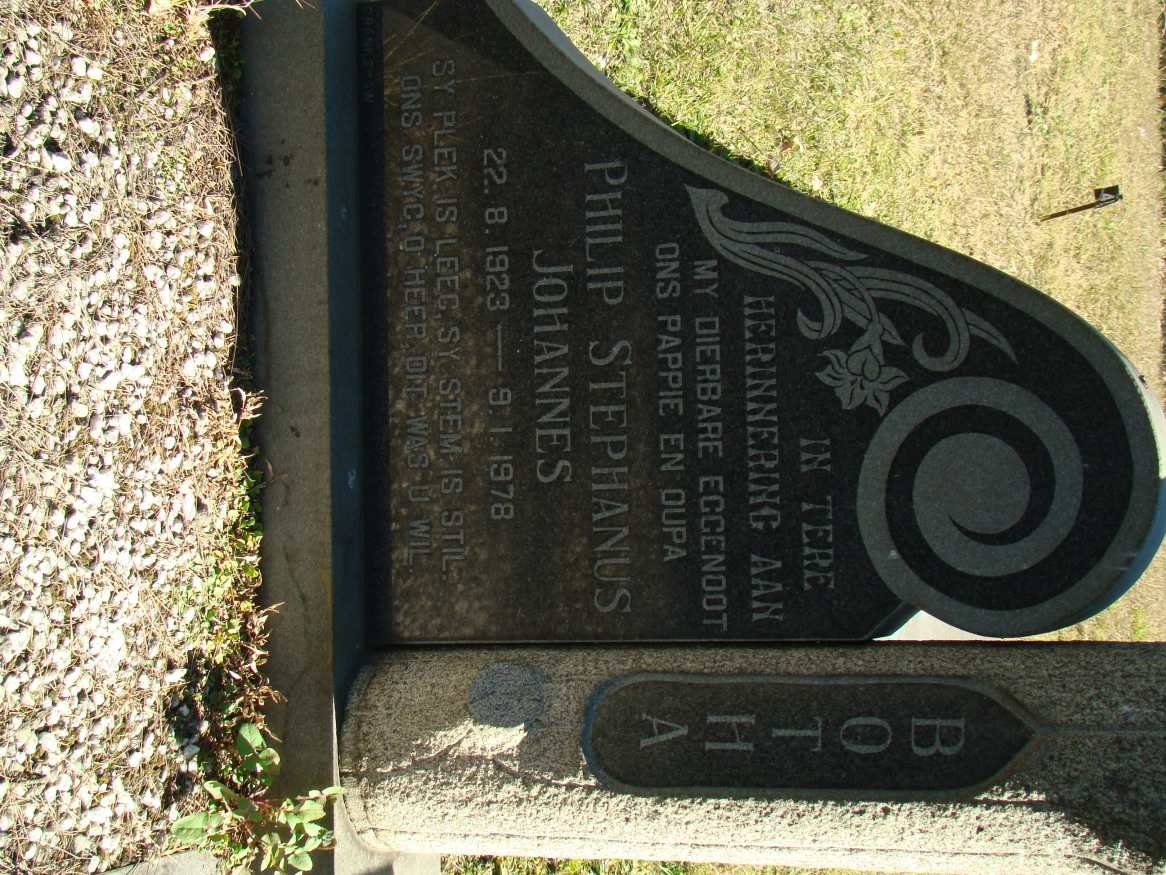 BOTHA Philip Stephanus Johannes 1923-1978