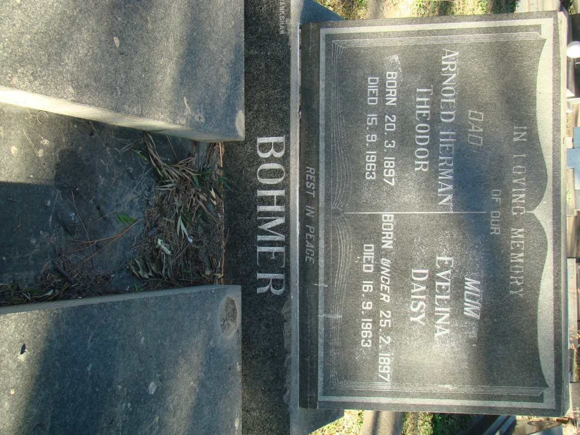BOHMER Arnold Herman Theodor 1897-1963 &amp; Evelina Daisy UNGER 1897-1963