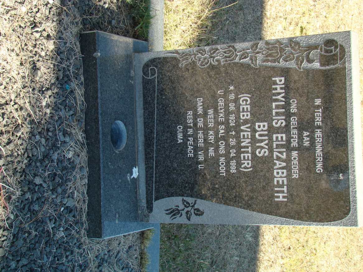 BUYS Phyllis Elizabeth nee VENTER 1924-1998