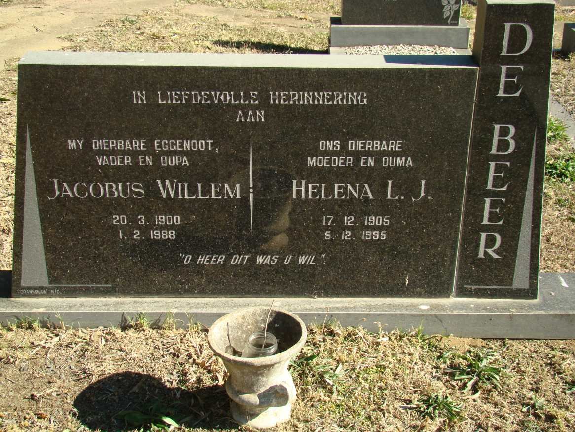 BEER Jacobus Willem, de 1900-1988 &amp; Helena L.J. 1905-1995