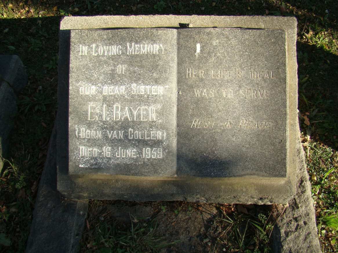 BAYER E.I. nee VAN COLLER -1959