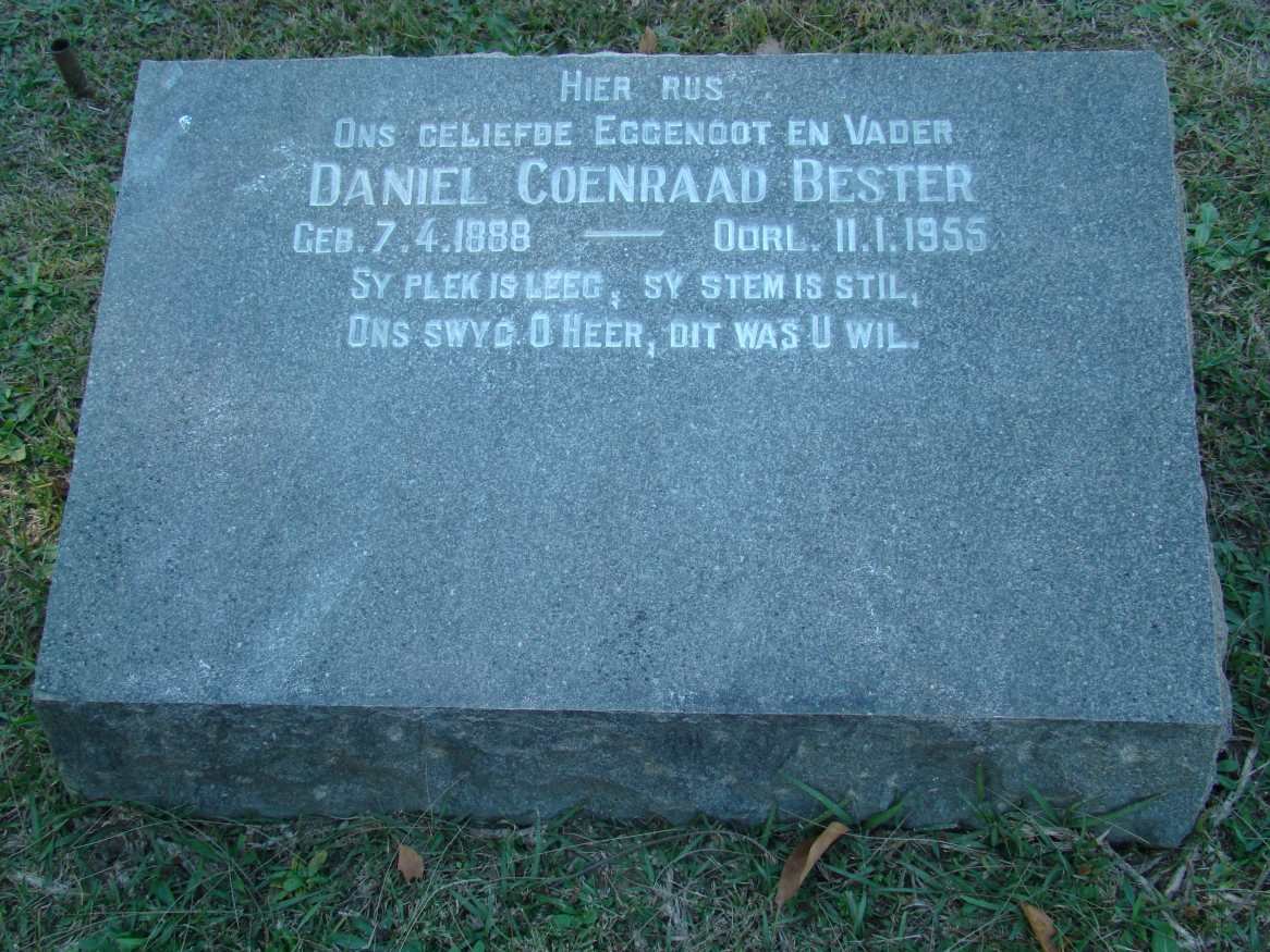 BESTER Daniel Coenraad 1888-1955
