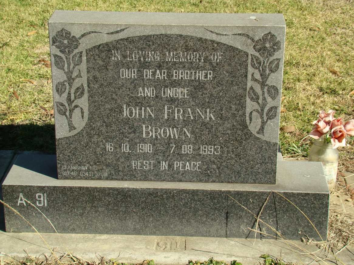 BROWN John Frank 1910-1993