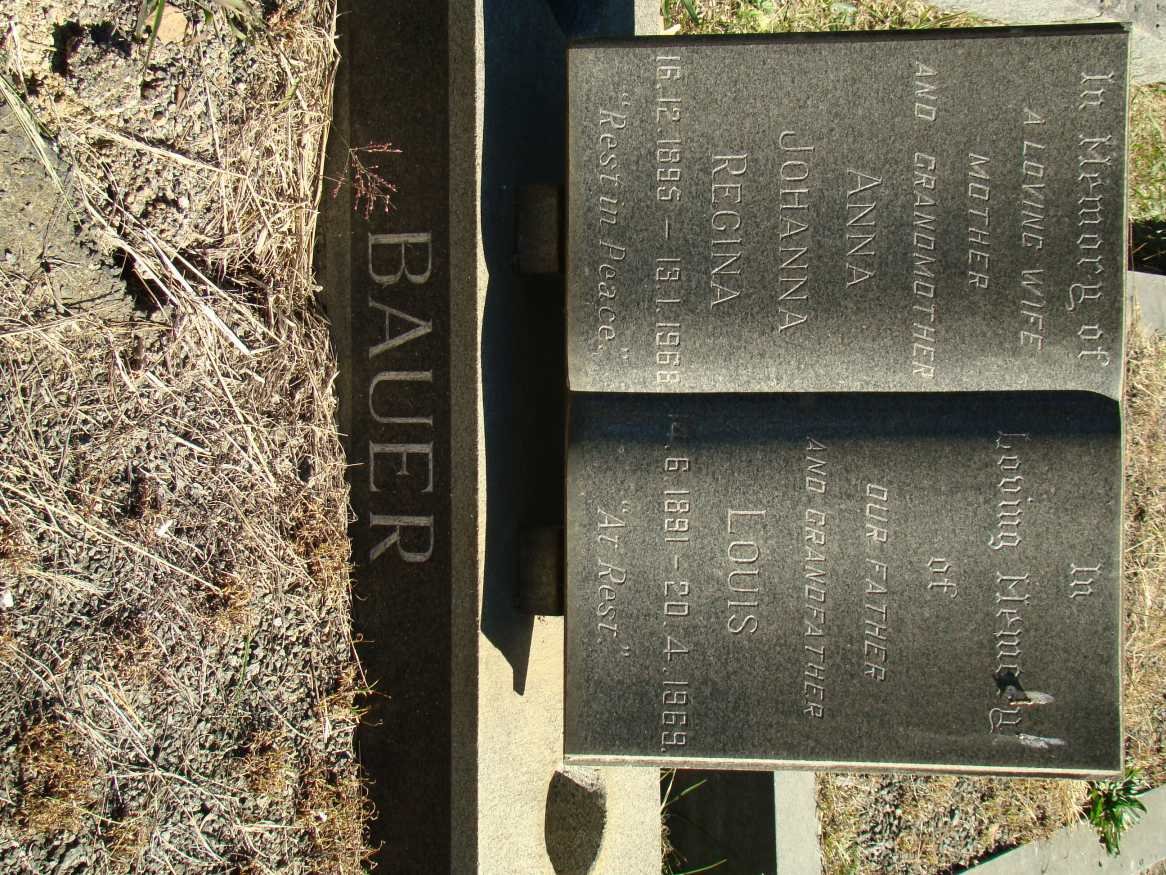 BAUER Louis 1891-1969 &amp; Anna Johanna Regina 1895-1968
