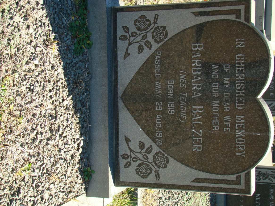 BALZER Barbara nee TEAGUE 1919-1974