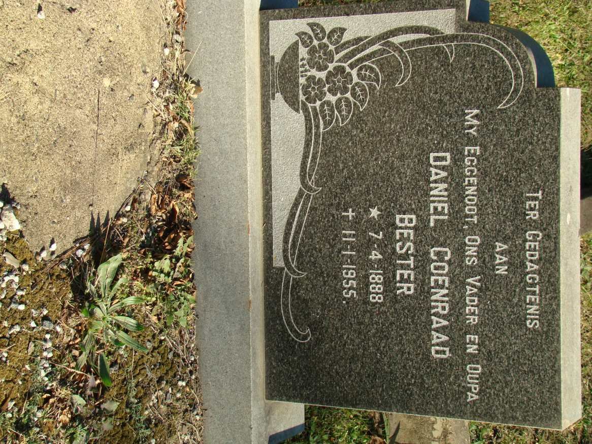 BESTER Daniel Coenraad 1888-1955