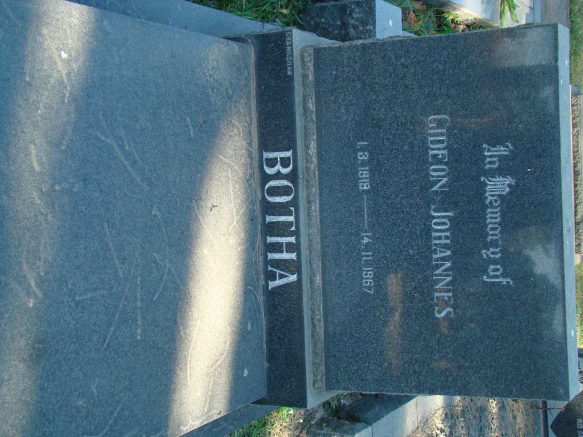 BOTHA Gideon Johannes 1919-1967