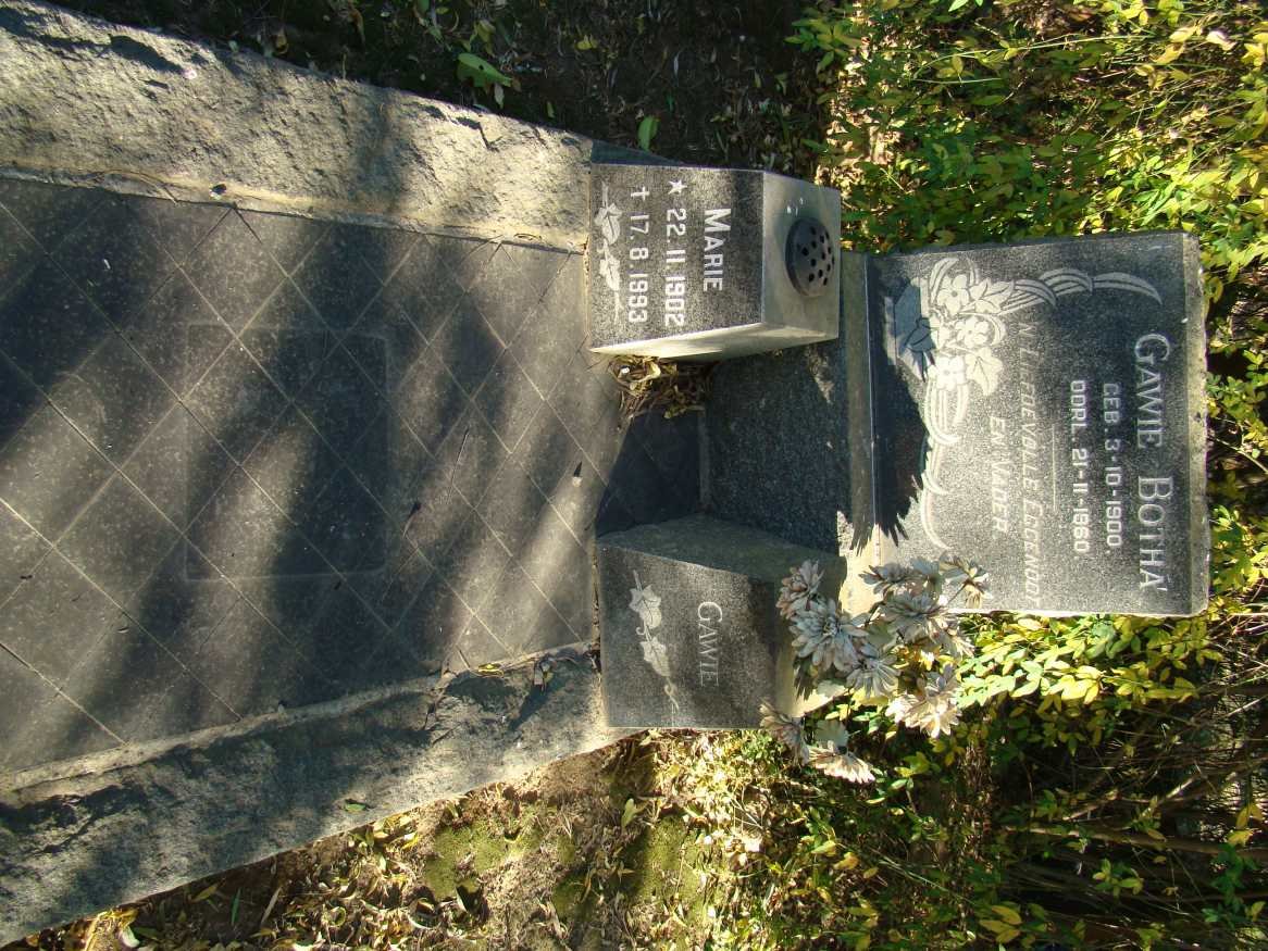 BOTHA Gawie 1900-1960 &amp; Marie 1902-1993