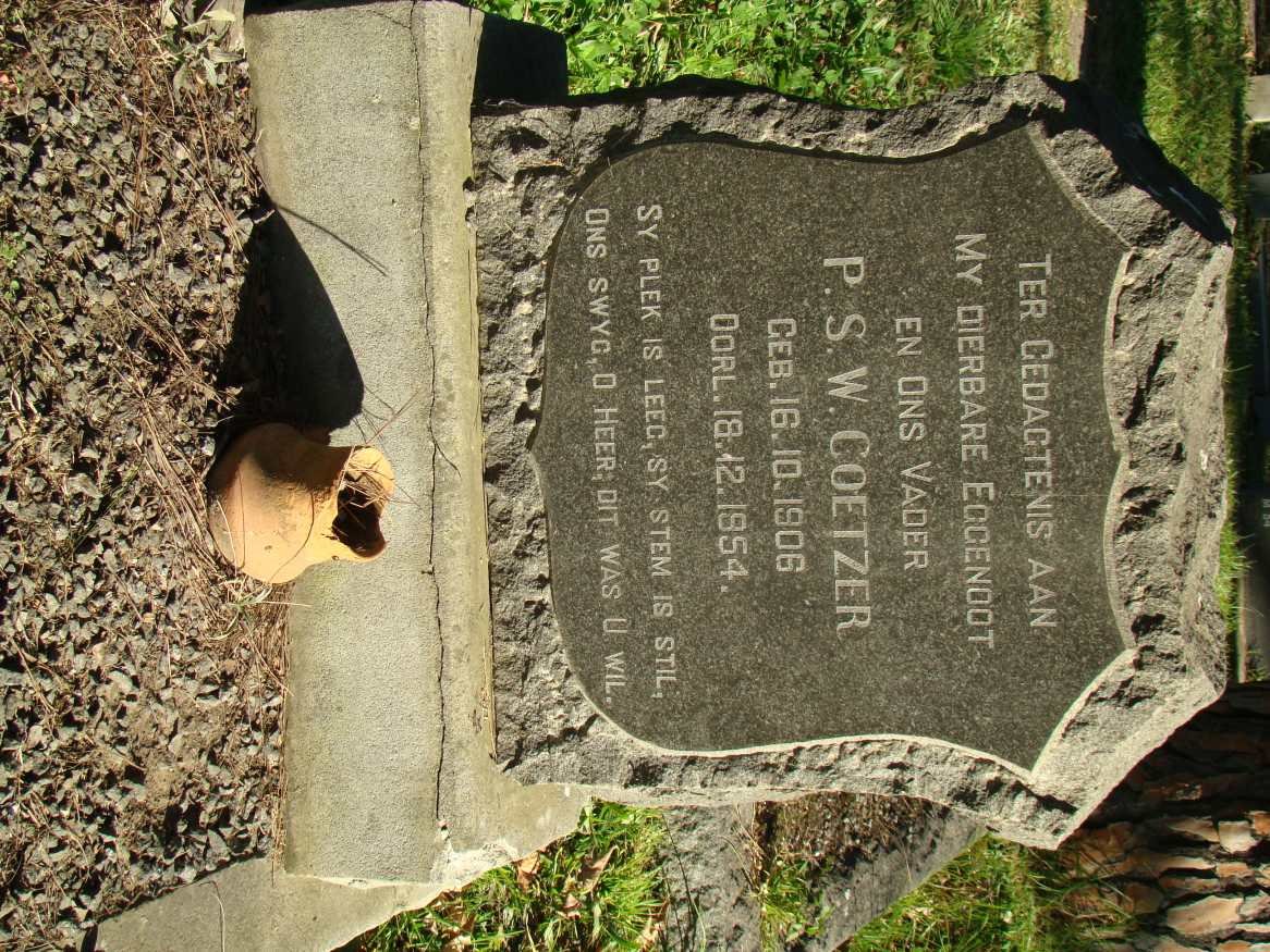 COETZER P.S.W. 1906-1954