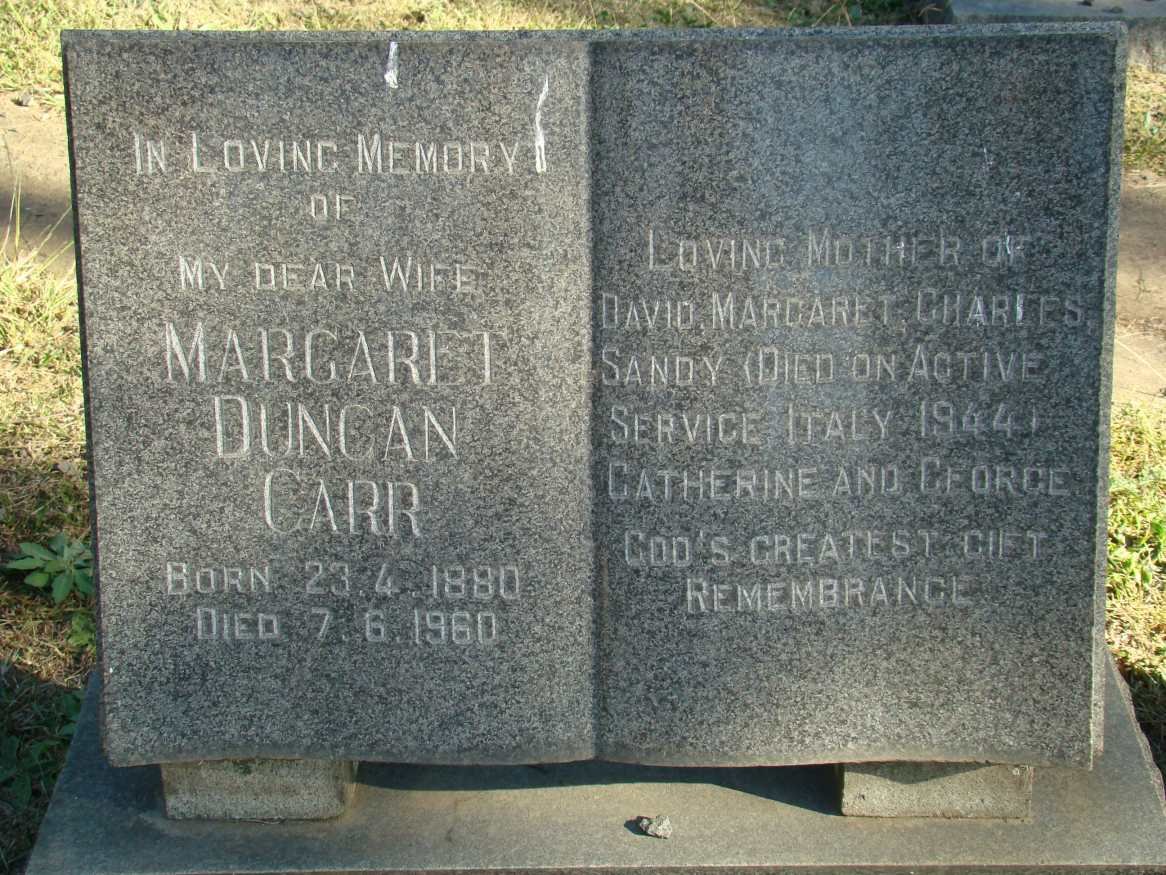 CARR Margaret Duncan 1880-1960