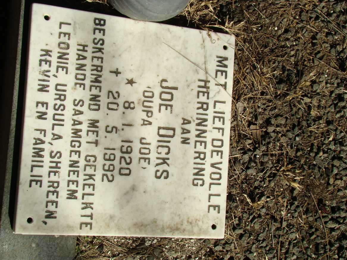 DICKS Joe 1920-1992