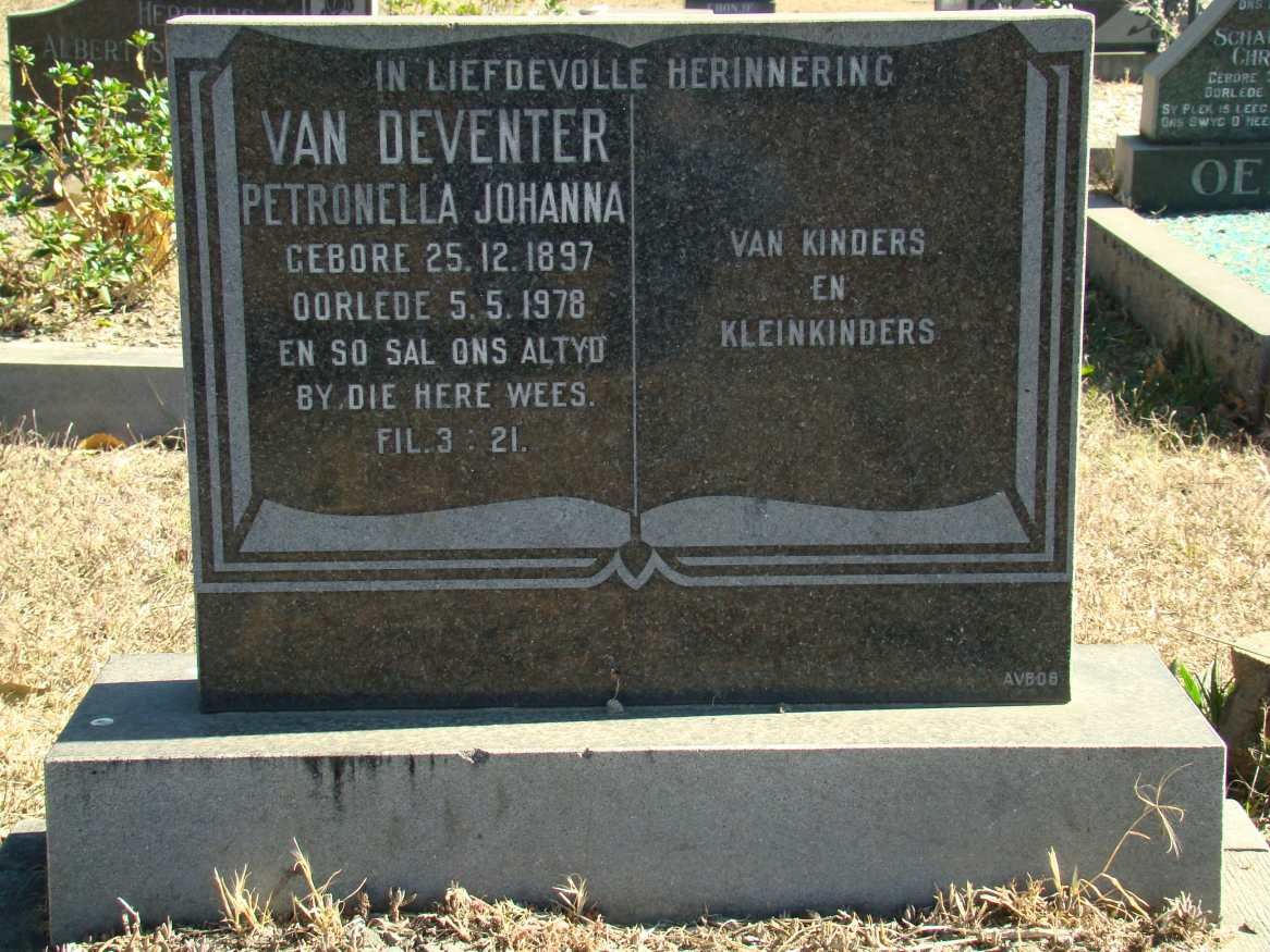 DEVENTER Petronella Johanna, van 1897-1978