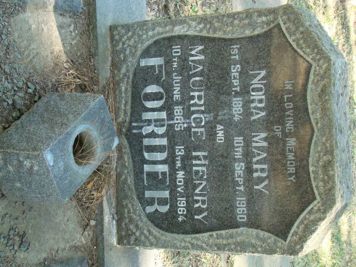 FORDER Maurice Henry 1885-1964 &amp; Nora Mary 1884-1960