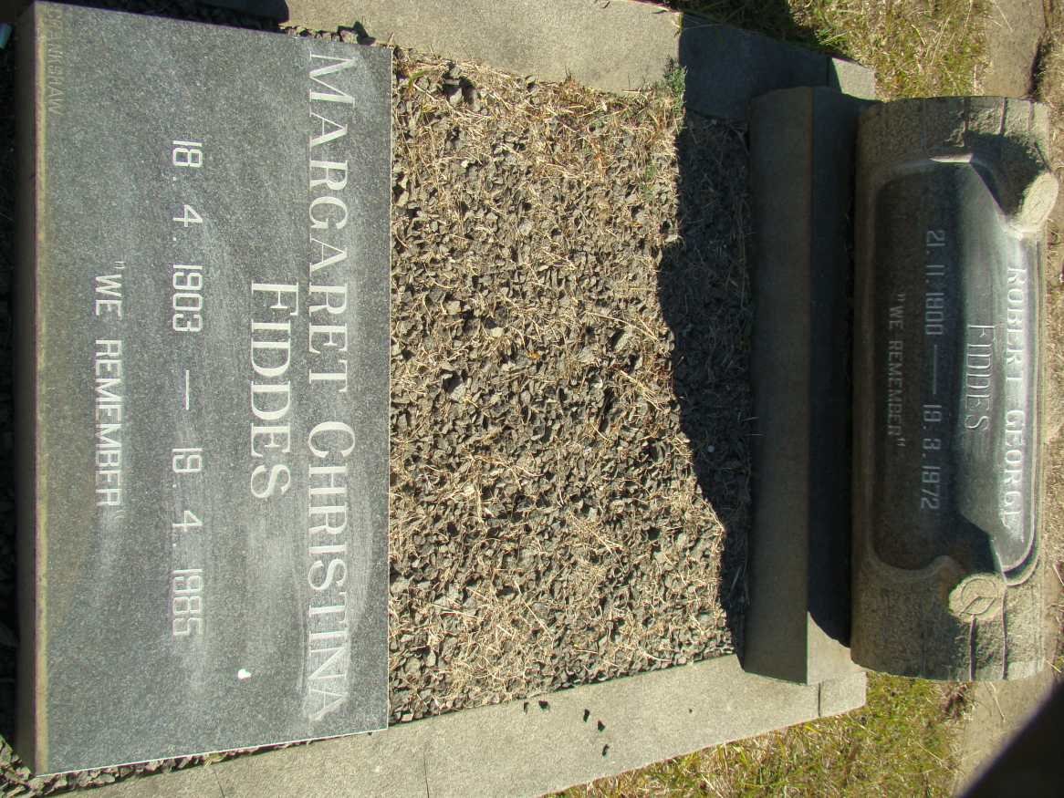 FIDDES Robert George 1900-1972 &amp; Margaret Christina 1903-1985