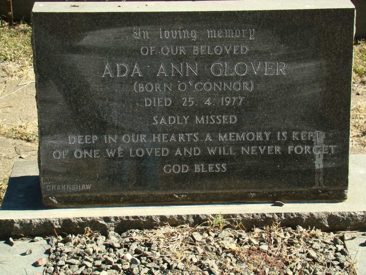 GLOVER Ada Ann nee O’CONNOR -1977