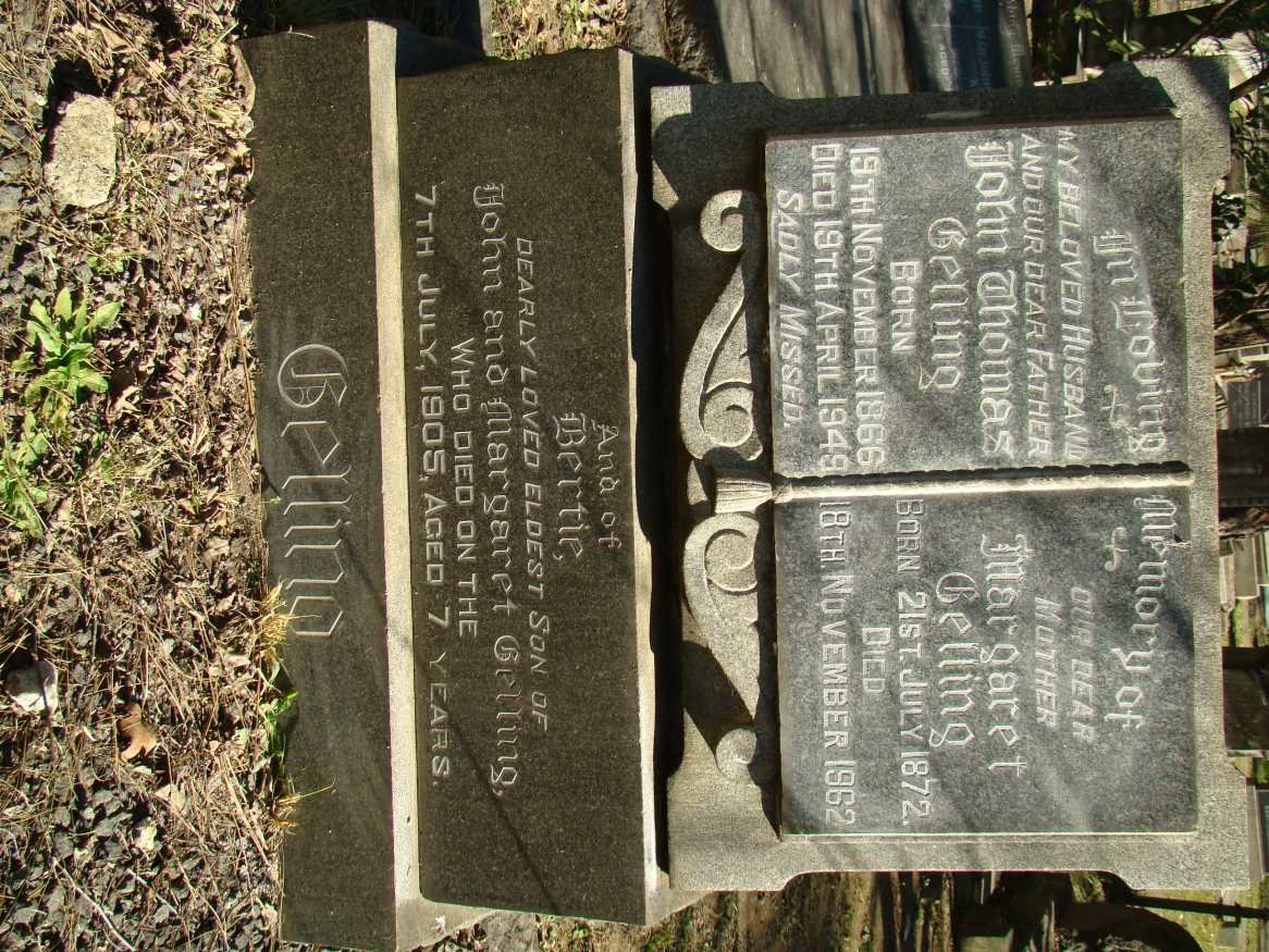 GELLING John Thomas 1866-1949 &amp; Margaret 1872-1962 :: GELLING Bertie -1905