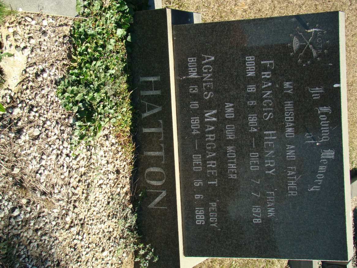 HATTON Francis Henry 1904-1978 &amp; Agnes Margaret 1904-1986
