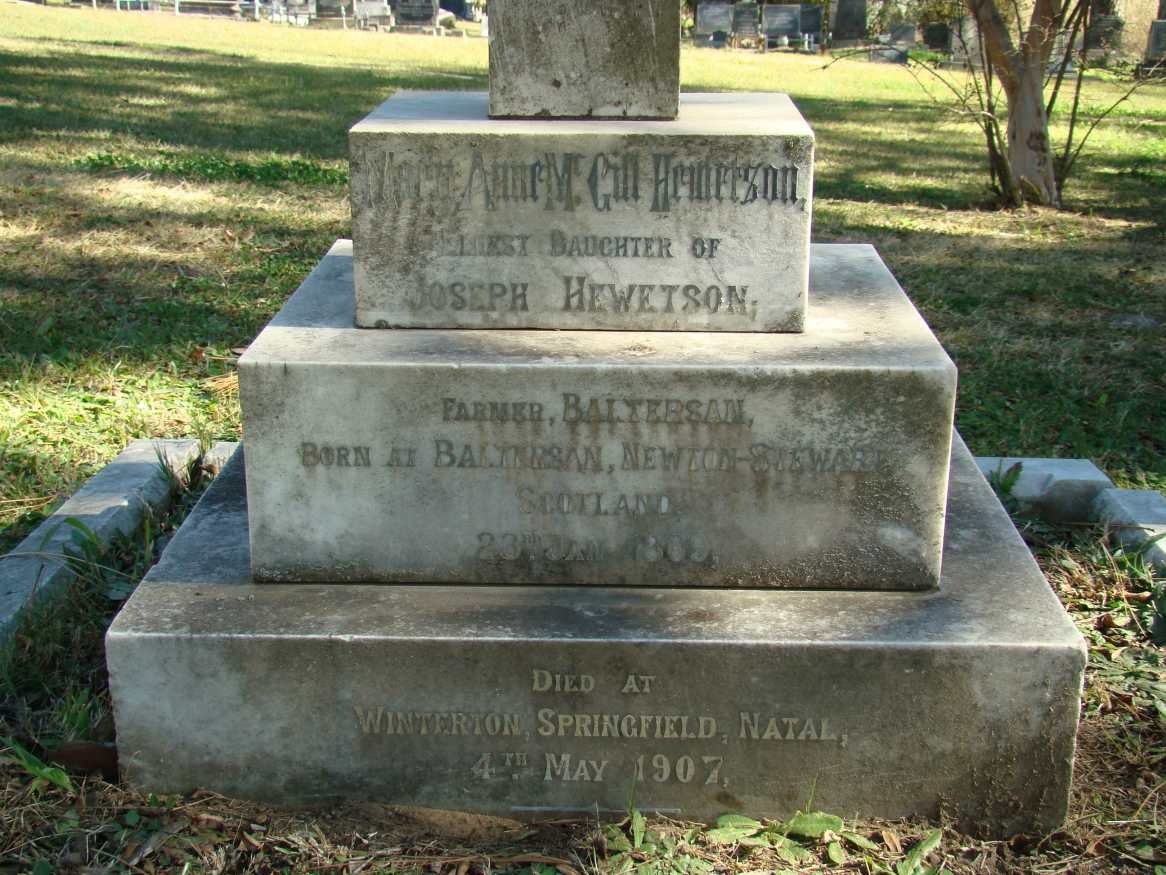 HEWETSON Mary Anne McGill 1869-1907