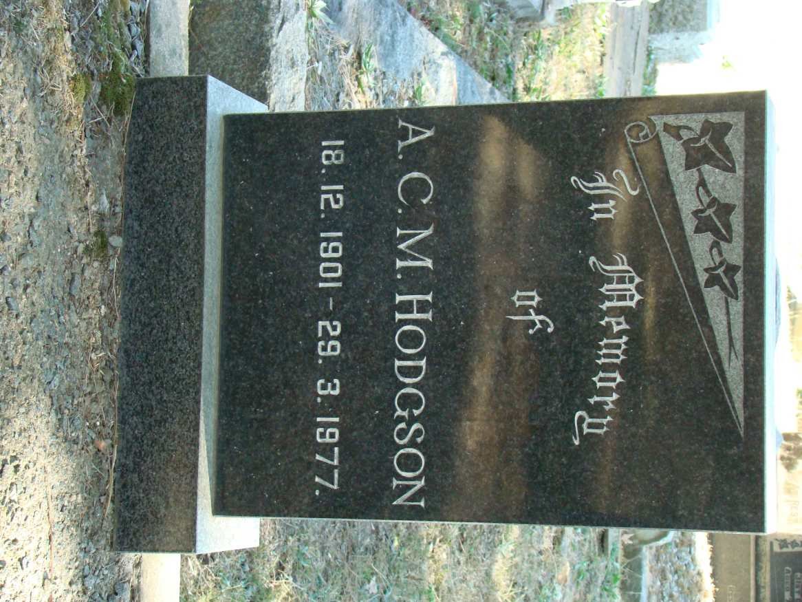 HODGSON A.C.M. 1901-1977