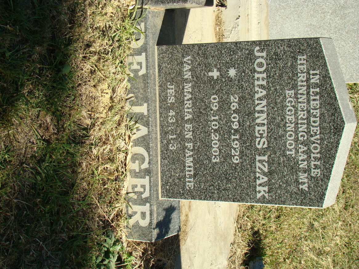 JAGER Johannes Izak, de 1929-2003