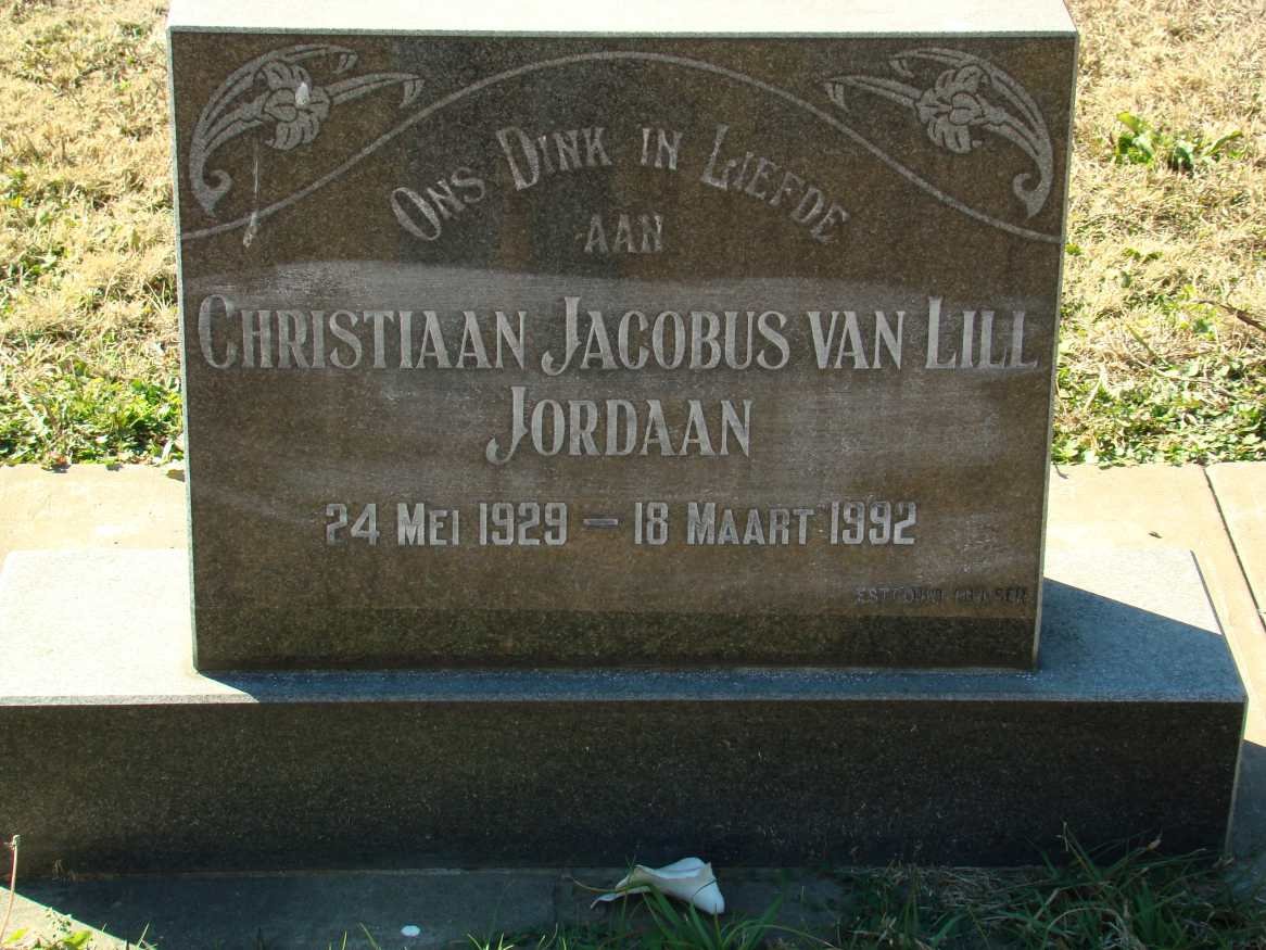 JORDAAN Christiaan Jacobus van Lill 1929-1992