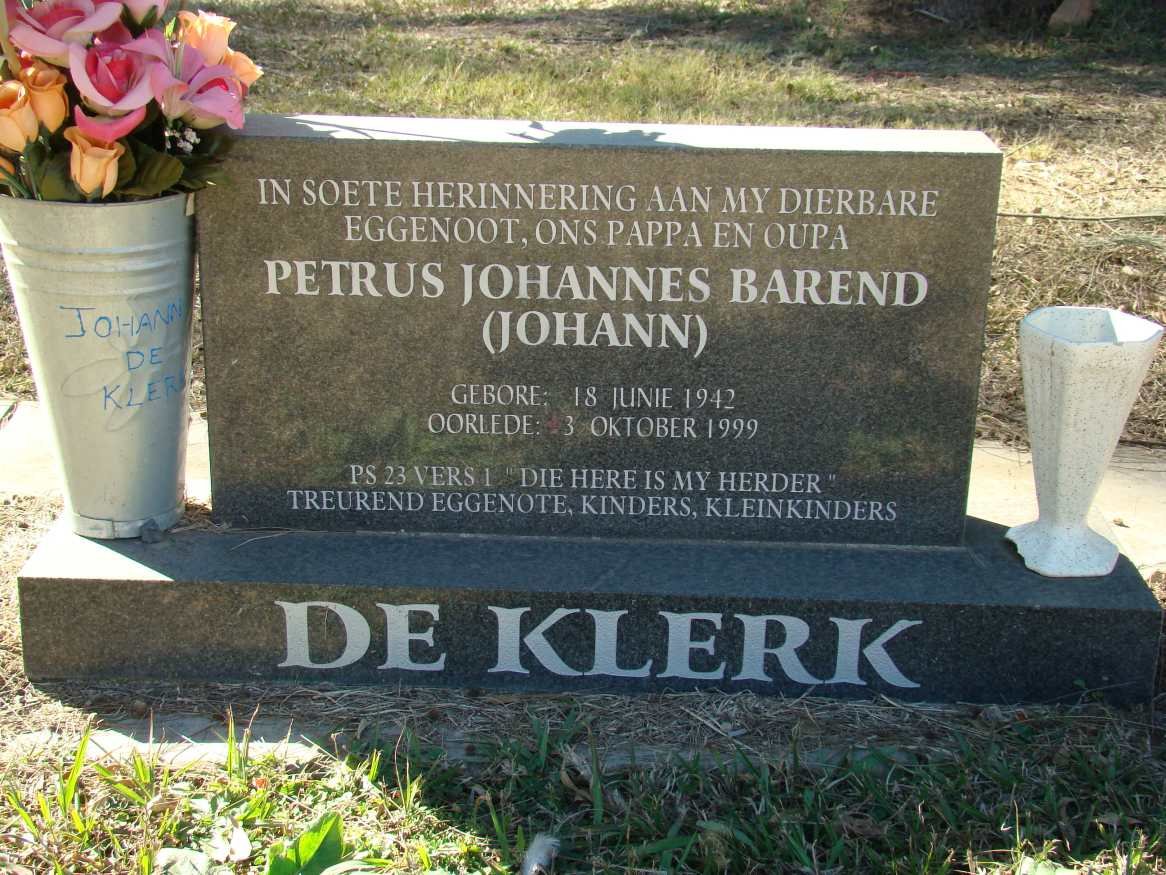 KLERK Petrus Johannes Barend, de 1942-1999