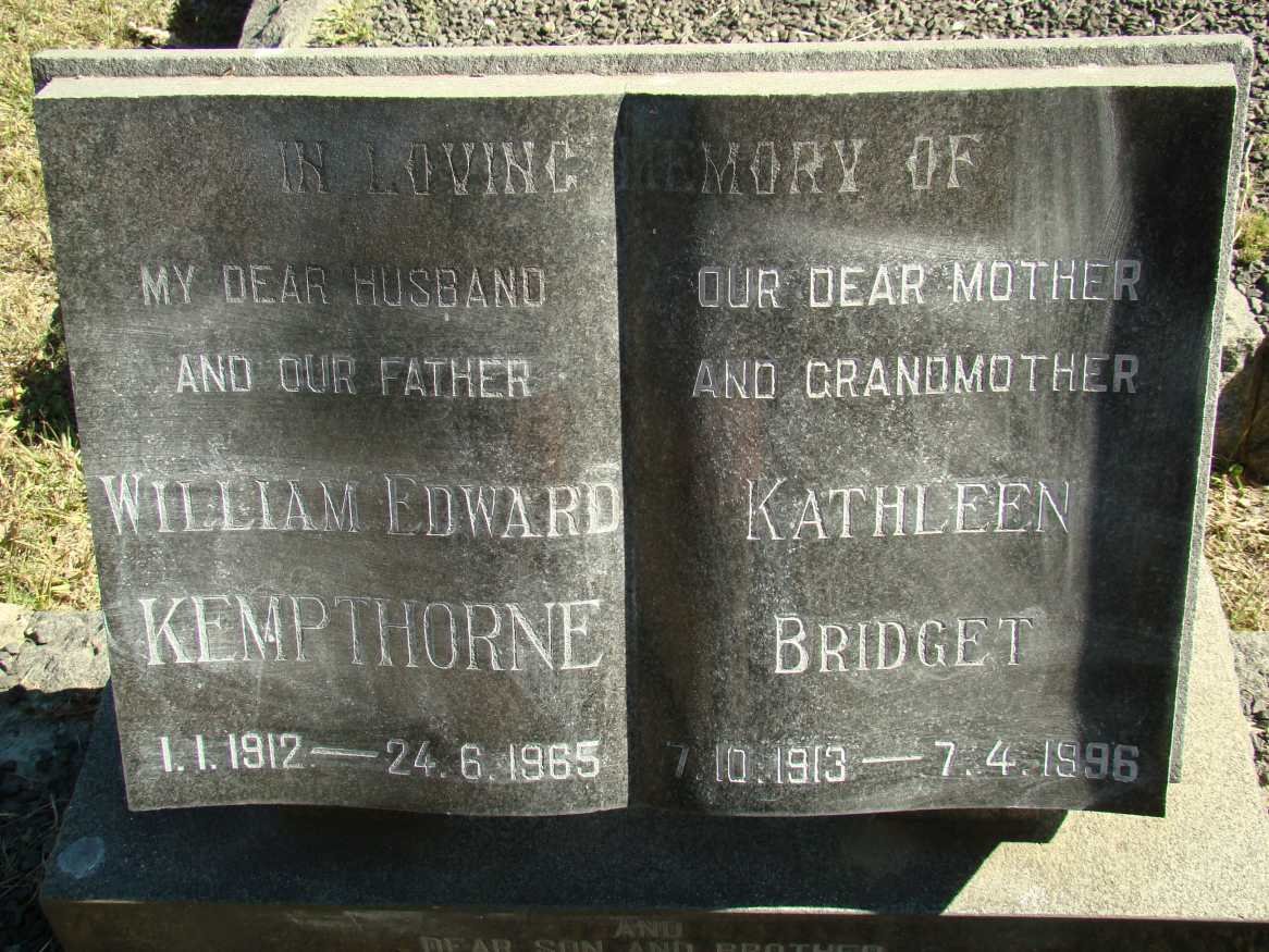 KEMPTHORNE William Edward 1912-1965 &amp; Kathleen Bridget 1913-1996
