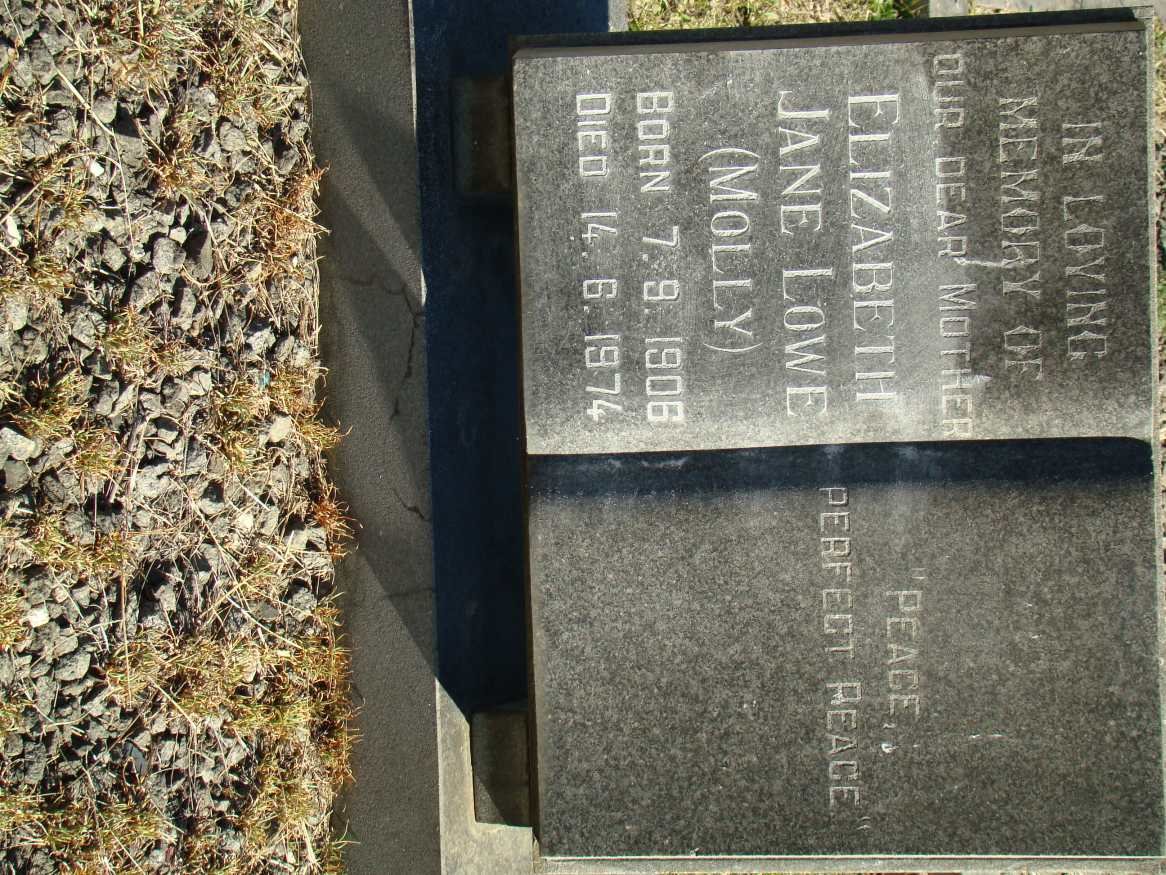 LOWE Elizabeth Jane 1906-1974
