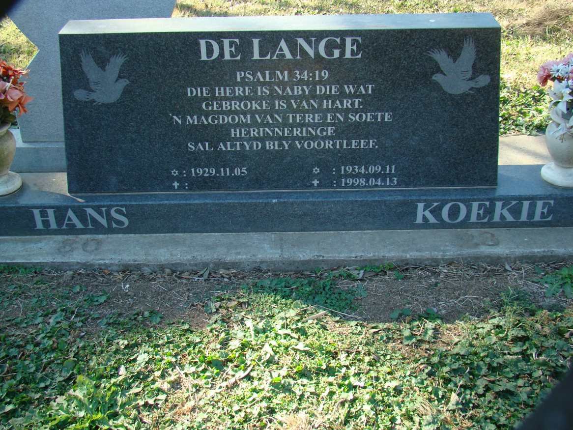 LANGE Hans, de 1929- &amp; Koekie 1934-1998