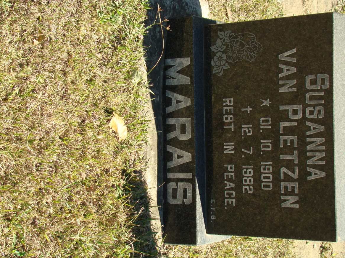 MARAIS Susanna van Pletzen 1900-1982