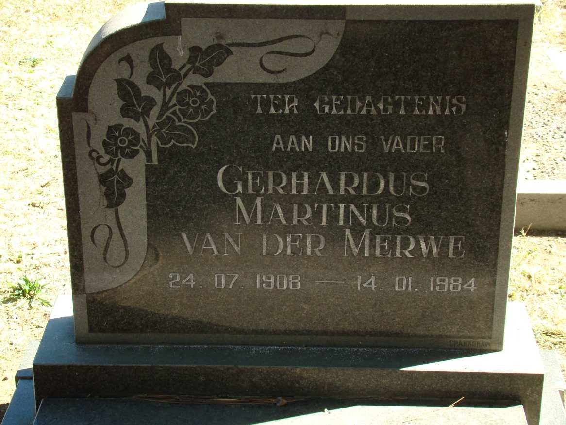 MERWE Gerhardus Martinus, van der 1908-1984