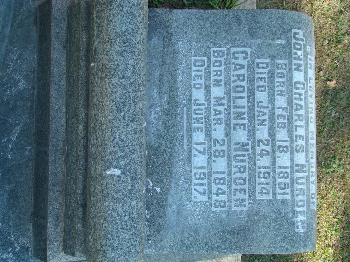 NURDEN John Charles 1851-1914 &amp; Caroline 1848-1917