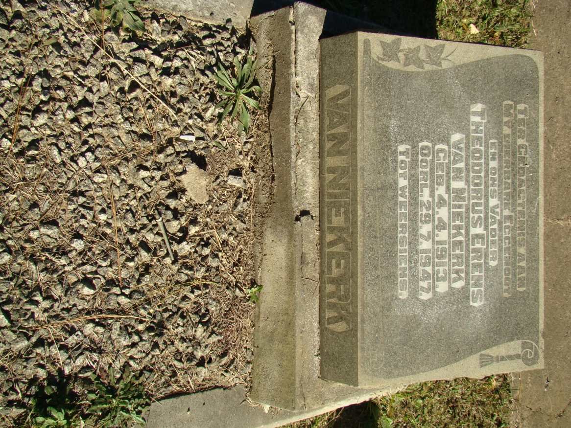 NIEKERK Theodorus Erens, van 1913-1947
