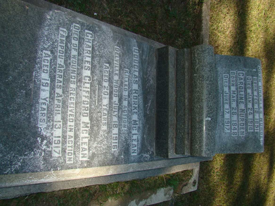NURDEN John Charles 1851-1914 &amp; Caroline 1848-1917 :: McLEAN Douglas Rorke -1916 :: McLEAN Charles Clifford -1917