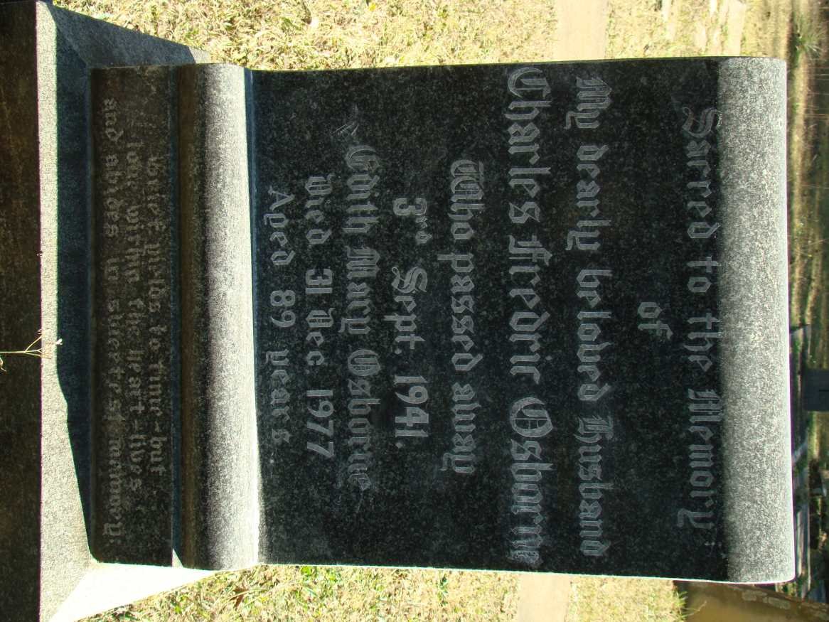 OSBORNE Charles Fredric -1941 &amp; Edith Mary -1977
