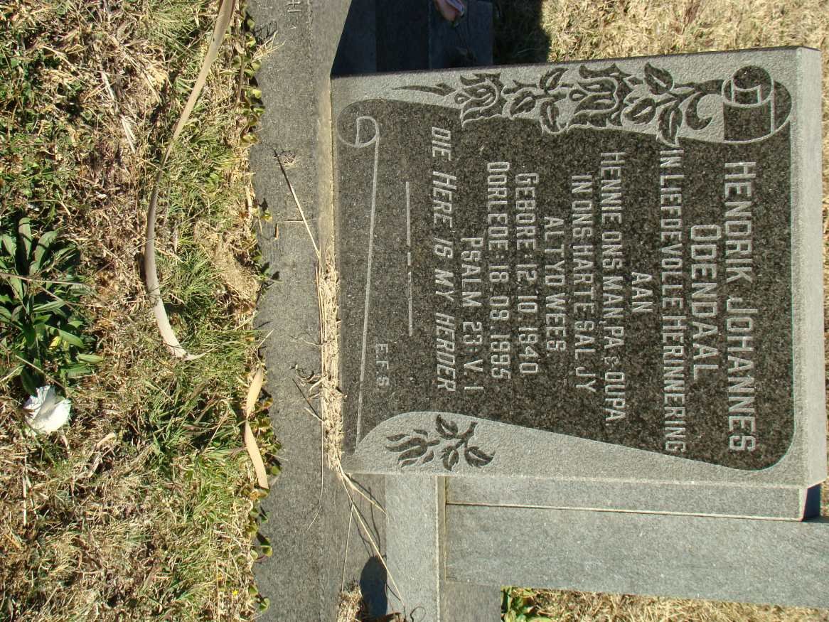 ODENDAAL Hendrik Johannes 1940-1995