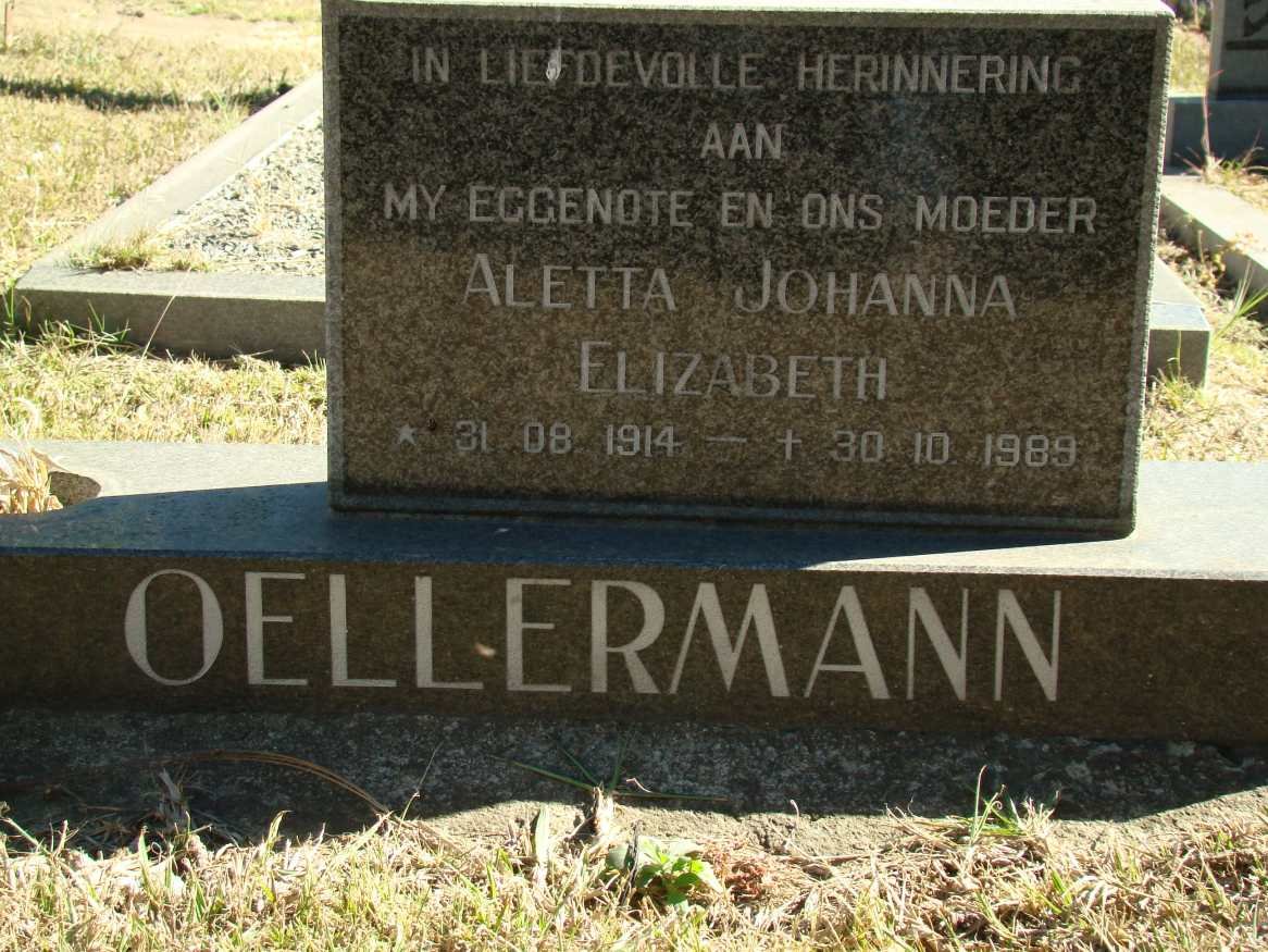 OELLERMANN Aletta Johanna Elizabeth 1914-1989