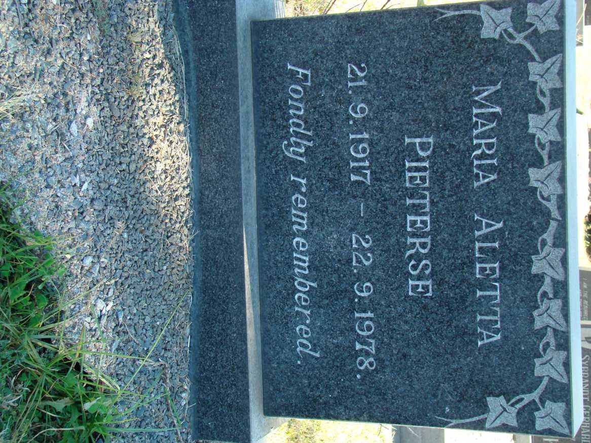PIETERSE Maria Aletta 1917-1978