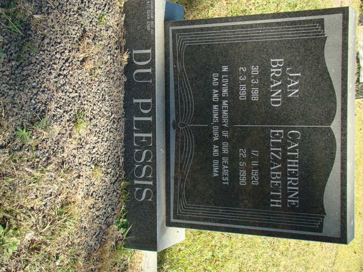 PLESSIS Jan Brand, du 1918-1990 &amp; Catherine Elizabeth 1920-1990