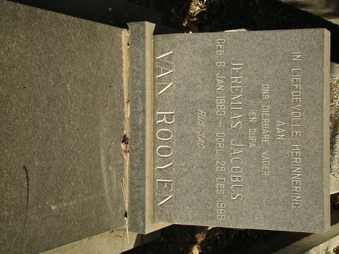 ROOYEN Jeremias Jacobus, van 1883-1968