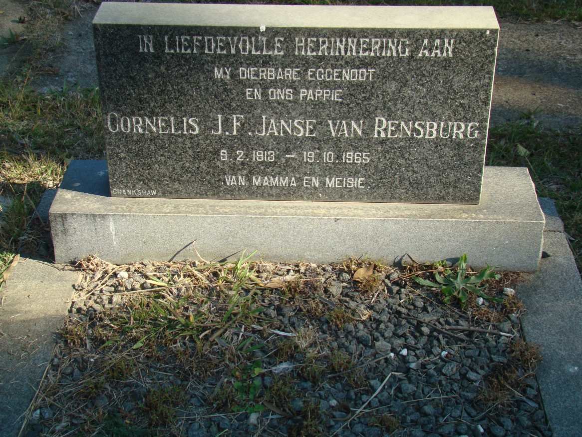 RENSBURG Cornelis J.F., Janse van 1913-1965