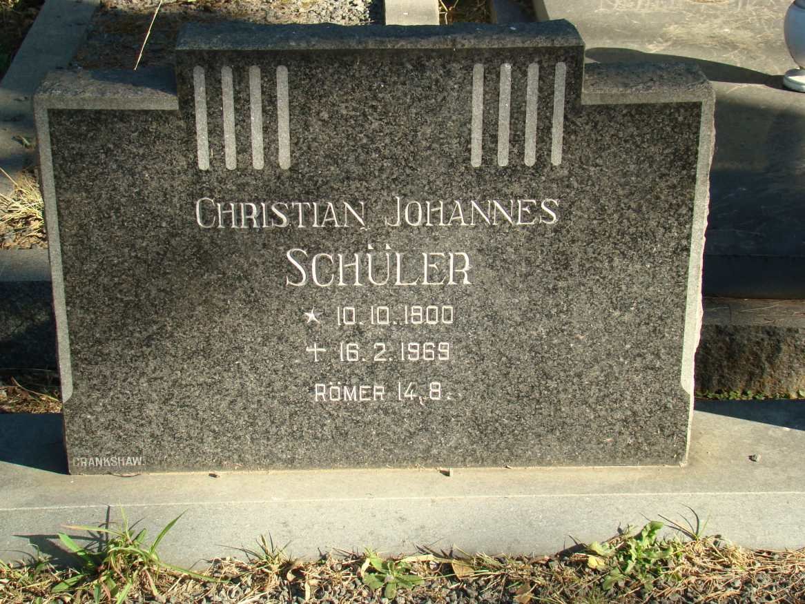 SCHULER Christian Johannes 1900-1969