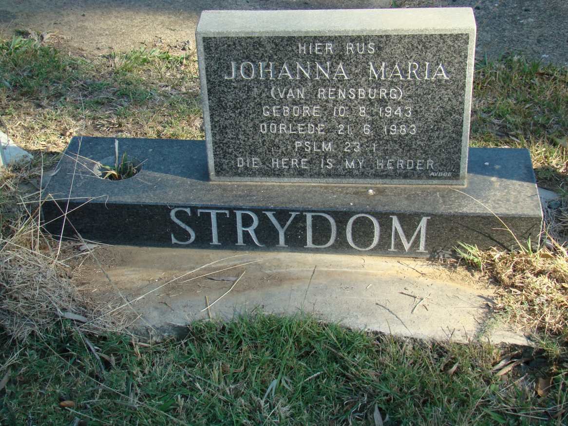 STRYDOM Johanna Maria nee VAN RENSBURG 1943-1983
