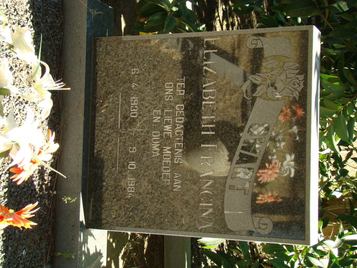 SWART Elizabeth Francina 1930-1984